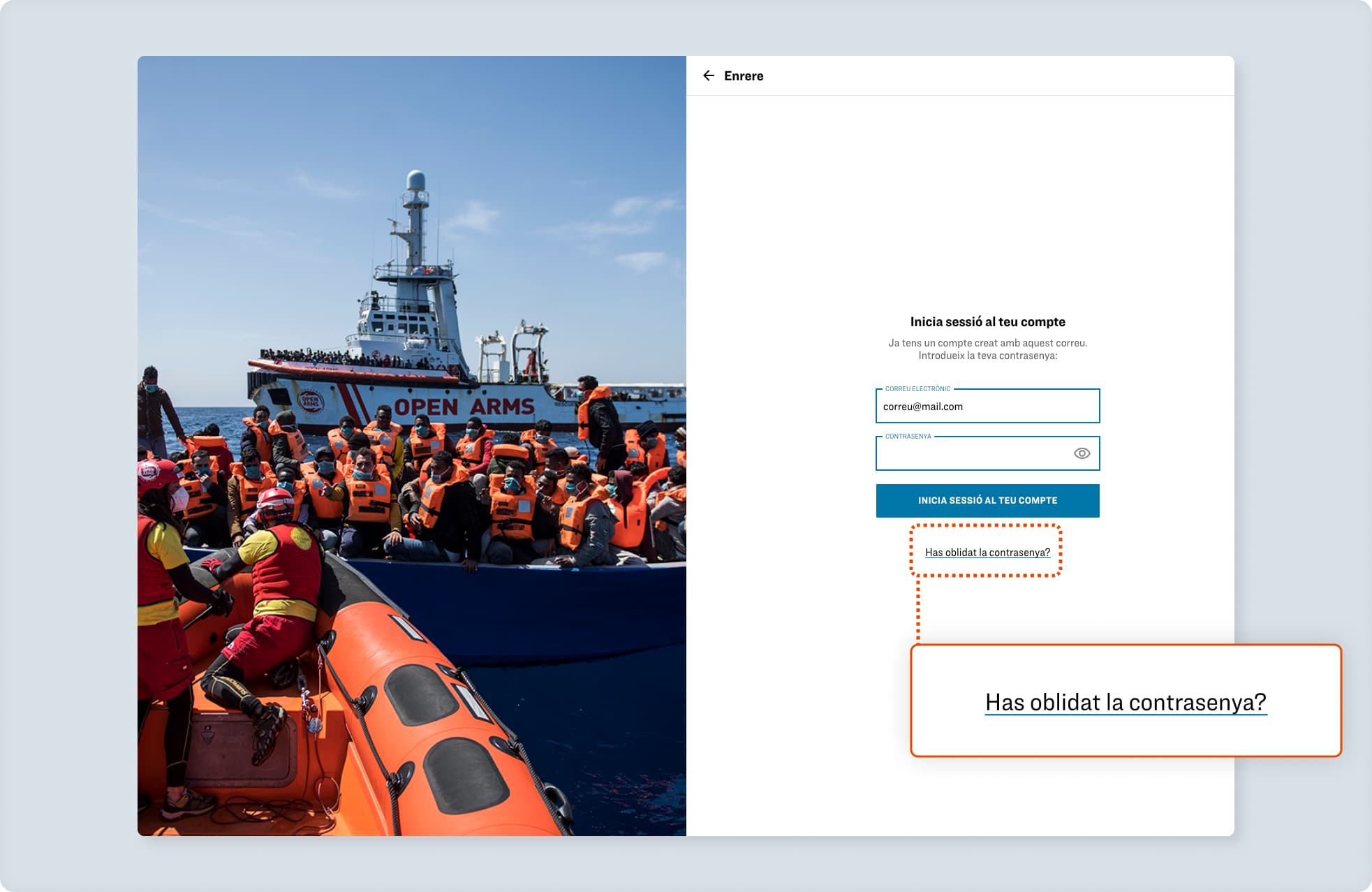 Recuper la contrasenya